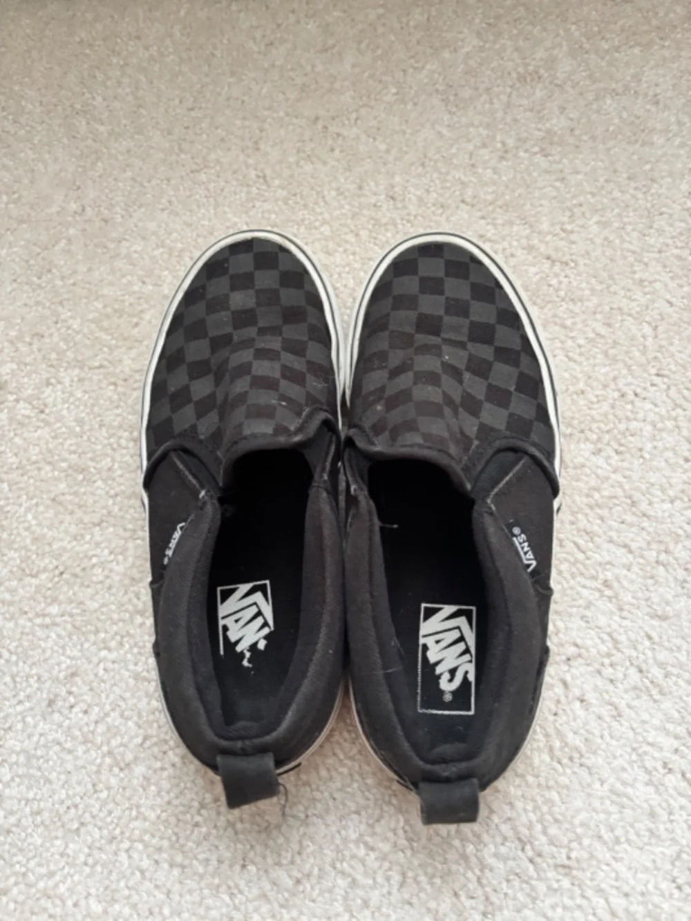 Vans Classic Slip-On Black Checkerboard Kids Youth Size 2